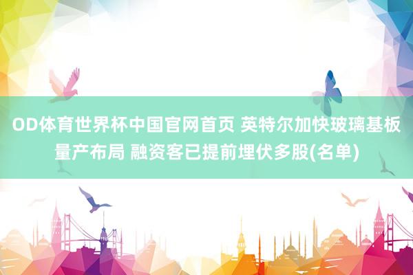 OD体育世界杯中国官网首页 英特尔加快玻璃基板量产布局 融资客已提前埋伏多股(名单)