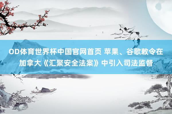 OD体育世界杯中国官网首页 苹果、谷歌敕令在加拿大《汇聚安全法案》中引入司法监督