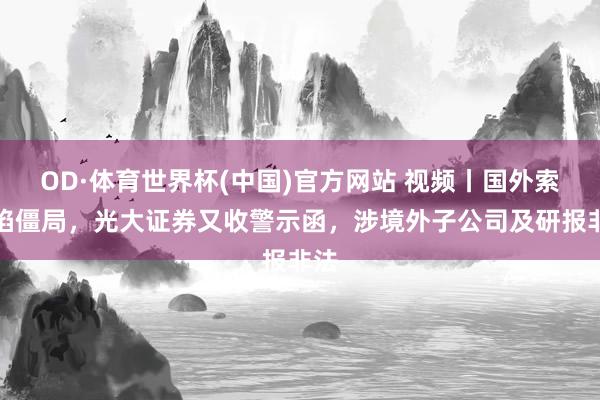 OD·体育世界杯(中国)官方网站 视频丨国外索债陷僵局，光大证券又收警示函，<a href=