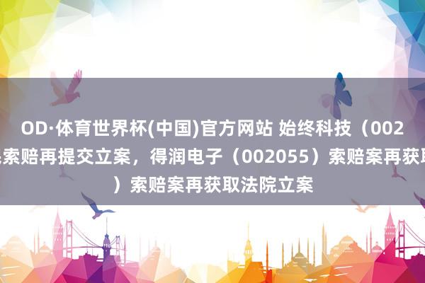 OD·体育世界杯(中国)官方网站 始终科技（002808）股民索赔再提交立案，得润电子（002055）索赔案再获取法院立案