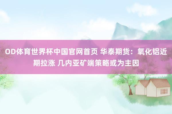 OD体育世界杯中国官网首页 华泰期货：氧化铝近期拉涨 几内亚矿端策略或为主因