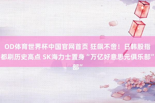 OD体育世界杯中国官网首页 狂飙不啻！日韩股指都刷历史高点 SK海力士置身“万亿好意思元俱乐部”