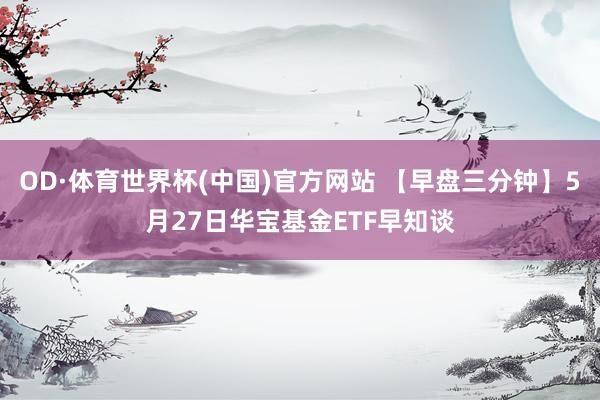 OD·体育世界杯(中国)官方网站 【早盘三分钟】5月27日华宝基金ETF早知谈