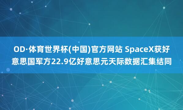 OD·体育世界杯(中国)官方网站 SpaceX获好意思国军方22.9亿好意思元天际数据汇集结同