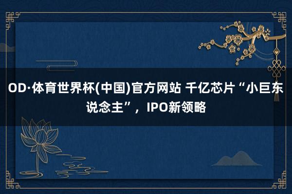 OD·体育世界杯(中国)官方网站 千亿芯片“小巨东说念主”，IPO新领略