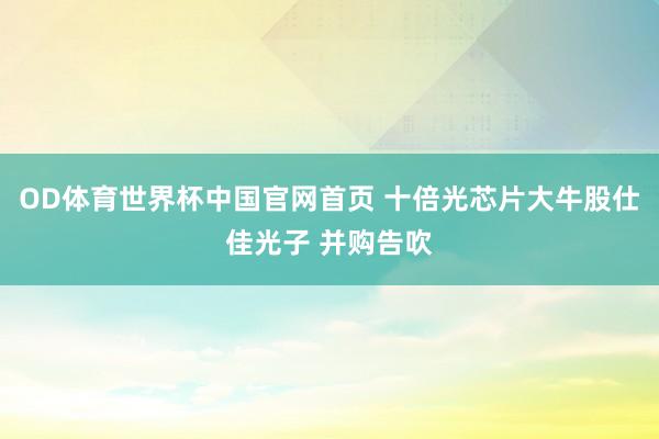 OD体育世界杯中国官网首页 十倍光芯片大牛股仕佳光子 并购告吹