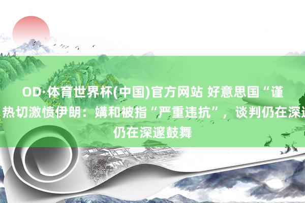 OD·体育世界杯(中国)官方网站 好意思国“谨防性”热切激愤伊朗：媾和被指“严重违抗”，谈判仍在深邃鼓舞