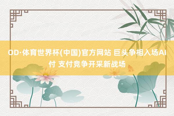 OD·体育世界杯(中国)官方网站 巨头争相入场AI付 支付竞争开采新战场