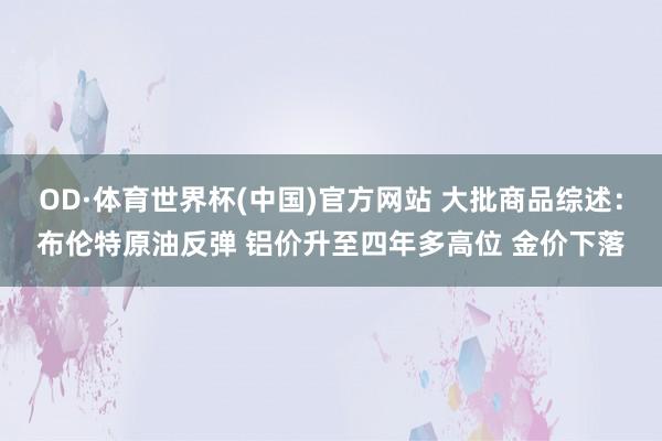 OD·体育世界杯(中国)官方网站 大批商品综述：布伦特原油反弹 铝价升至四年多高位 金价下落