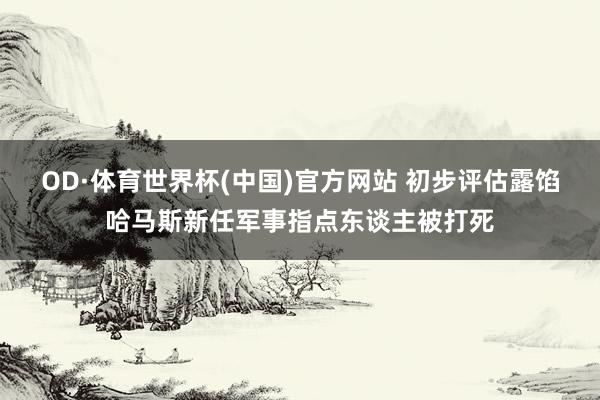 OD·体育世界杯(中国)官方网站 初步评估露馅哈马斯新任军事指点东谈主被打死