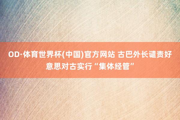 OD·体育世界杯(中国)官方网站 古巴外长谴责好意思对古实行“集体经管”