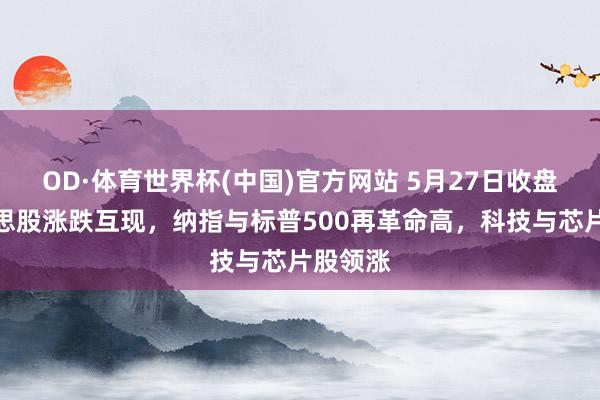 OD·体育世界杯(中国)官方网站 5月27日收盘：好意思股涨跌互现，纳指与标普500再革命高，科技与芯片股领涨