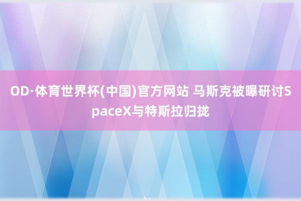 OD·体育世界杯(中国)官方网站 马斯克被曝研讨SpaceX与特斯拉归拢