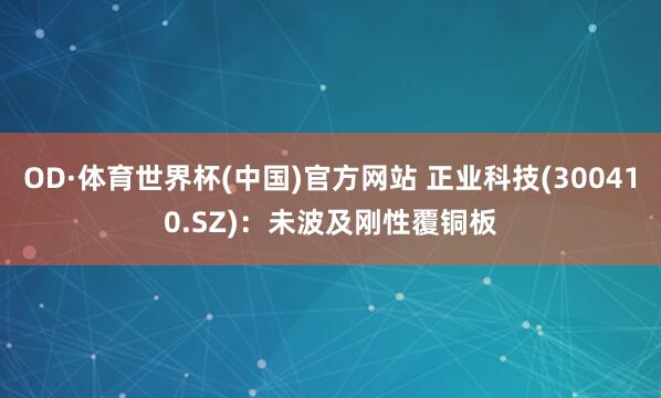 OD·体育世界杯(中国)官方网站 正业科技(300410.SZ)：未波及刚性覆铜板