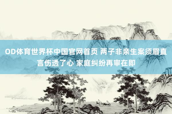 OD体育世界杯中国官网首页 两子非亲生案须眉直言伤透了心 家庭纠纷再审在即