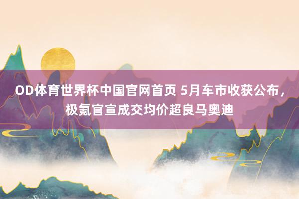 OD体育世界杯中国官网首页 5月车市收获公布，极氪官宣成交均价超良马奥迪