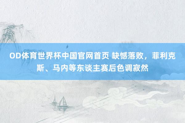 OD体育世界杯中国官网首页 缺憾落败，菲利克斯、马内等东谈主赛后色调寂然