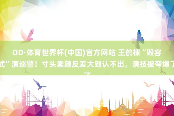 OD·体育世界杯(中国)官方网站 王鹤棣“毁容式”演巡警！寸头素颜反差大到认不出，演技被夸爆了