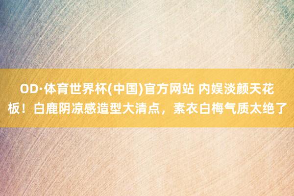 OD·体育世界杯(中国)官方网站 内娱淡颜天花板！白鹿阴凉感造型大清点，素衣白梅气质太绝了