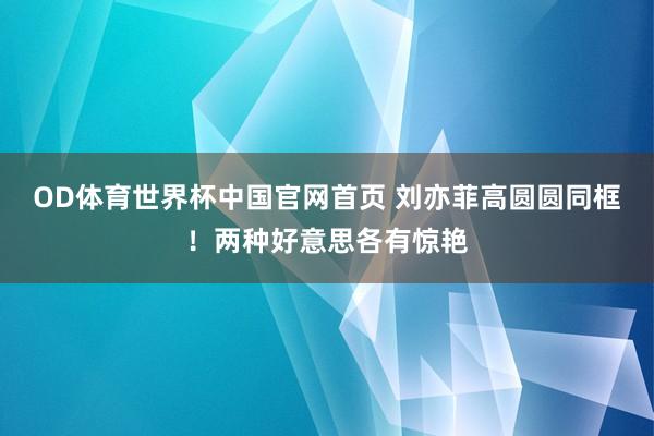 OD体育世界杯中国官网首页 刘亦菲高圆圆同框！两种好意思各有惊艳