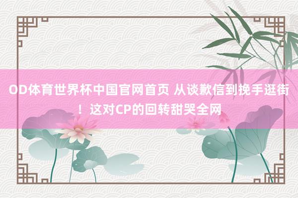 OD体育世界杯中国官网首页 从谈歉信到挽手逛街！这对CP的回转甜哭全网