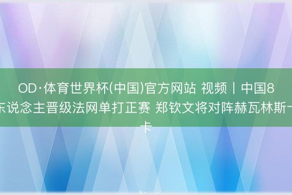 OD·体育世界杯(中国)官方网站 视频丨中国8东说念主晋级法网单打正赛 郑钦文将对阵赫瓦林斯卡