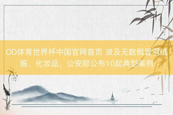 OD体育世界杯中国官网首页 波及无数假冒羽绒服、化妆品,公安部公布10起典型案例