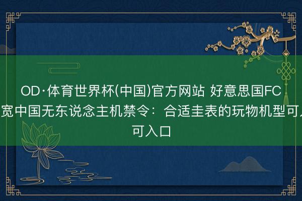 OD·体育世界杯(中国)官方网站 好意思国FCC放宽中国无东说念主机禁令:合适圭表的玩物机型可入口